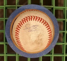 Autographed Baseball game used SAMUEL DUTTON Oakland A's 