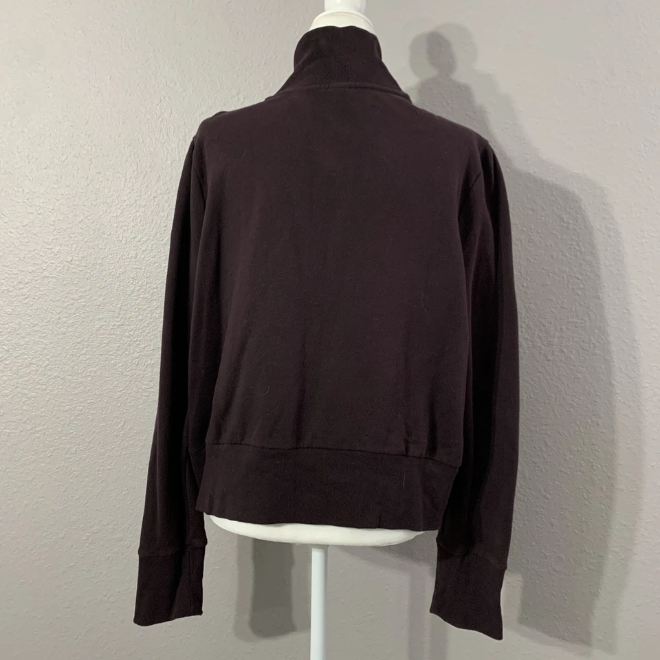 Abrigo Chaqueta Vintage Antiguo Azul Marino Y2K Talla XXL Marrón Cuello Simulado Cremallera Para Mujer’s Plus Foto 2 de 4