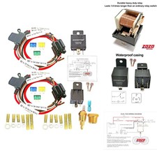 Complete Electric Cooling Fan Kit With 40 Amp Relay Wiring Harness Included
