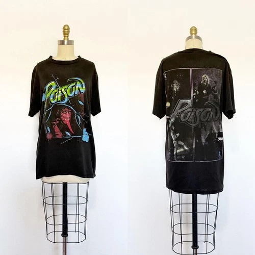 Poison T Shirt / Tour T Shirt / Vintage Poison T 1980s vintage concert t-shirt, vintage, size L, single stitch, B+ condition