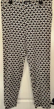 Forever 21 Men’s Ivory & Black Diamond Pattern Flat Front Pants Size 36 x 32