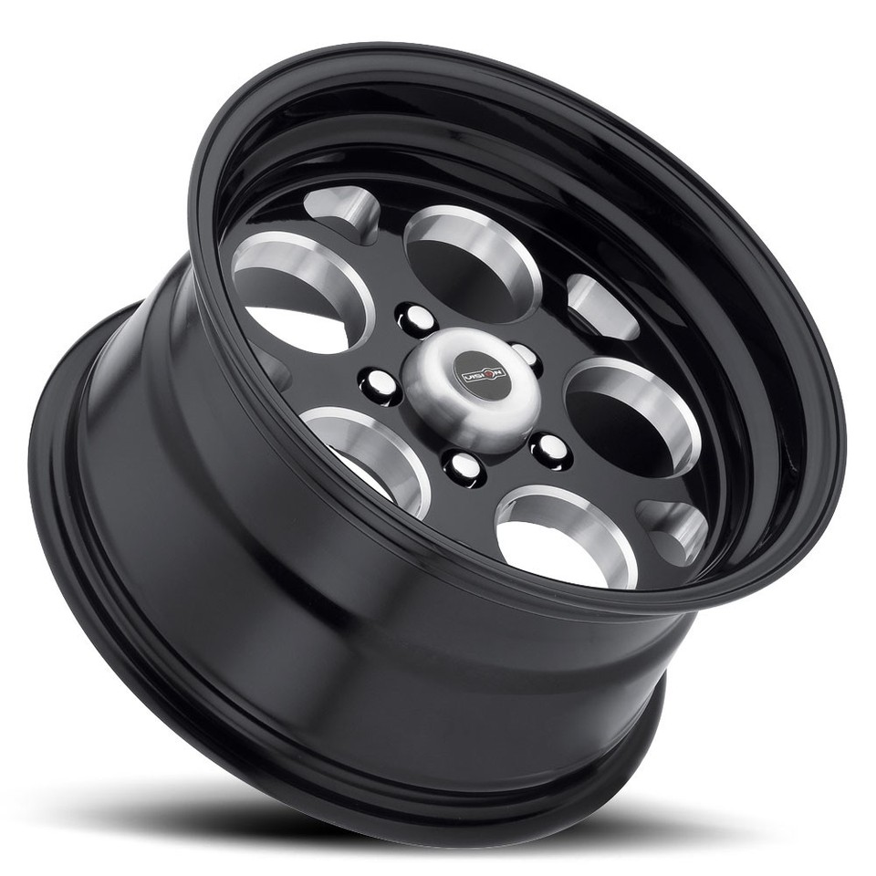 15x10 +0 Vision 561 Sport Mag 5x4.5 Black W/ Milled Windows Wheels (Set ...