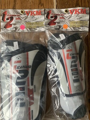 Pair of L+R VKM Soccer Shin Guards Titanium Plus 2 Gel Tek 600 Adult & Junior