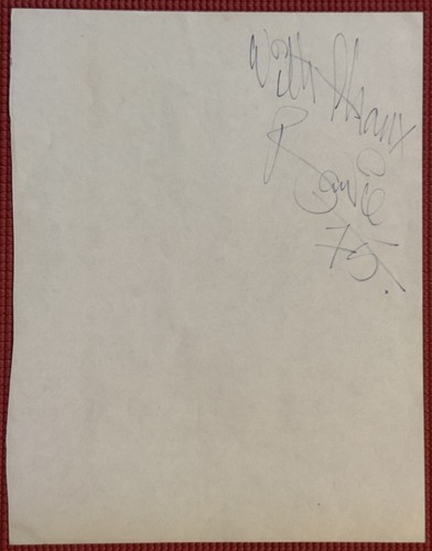 REAL & JSA signed DAVID BOWIE autographed SHEET 1975 CUT to his LIMO DRIVER