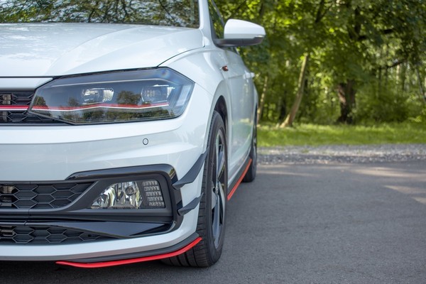 Maxton Design Frontlippe Flaps Passend FüR VW Polo GTI / R-Line Mk6 Rot Hochglan-image