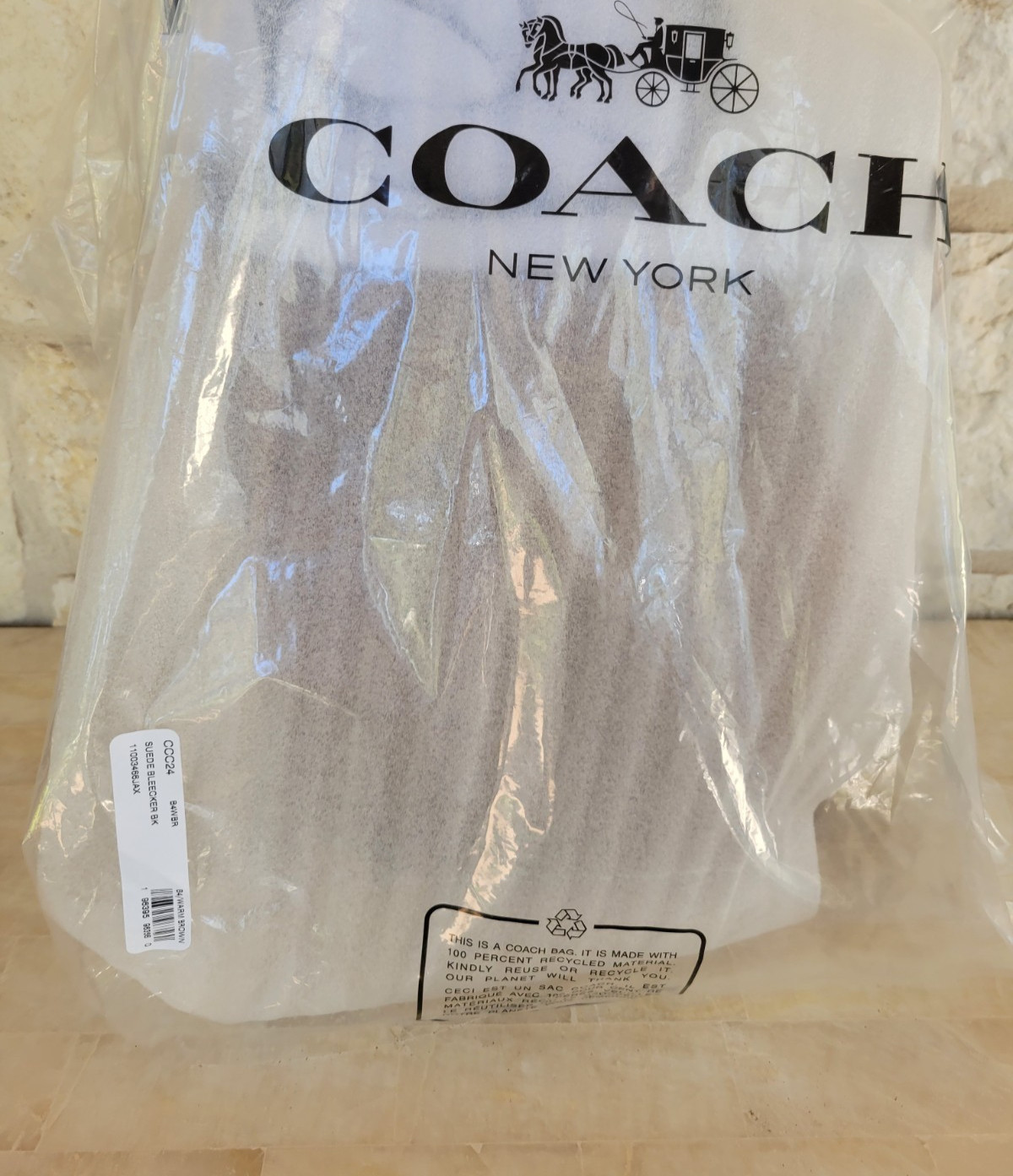 NWT Coach Bleecker Medium Suede Bucket Bag Brass/Warm Brown  In Original Package image 3
