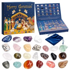 Crystal Advent Calendar 2026 Natural Healing Gemstone Set with 24 Crystals