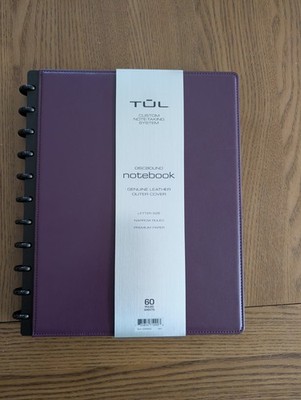 TUL Custom Note-Taking System Discbound Leather Notebook, Letter Size Purple New