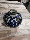 Vintage Japanese Glazed Ceramic Vase with Blueberry & Leaf Design — photo 5