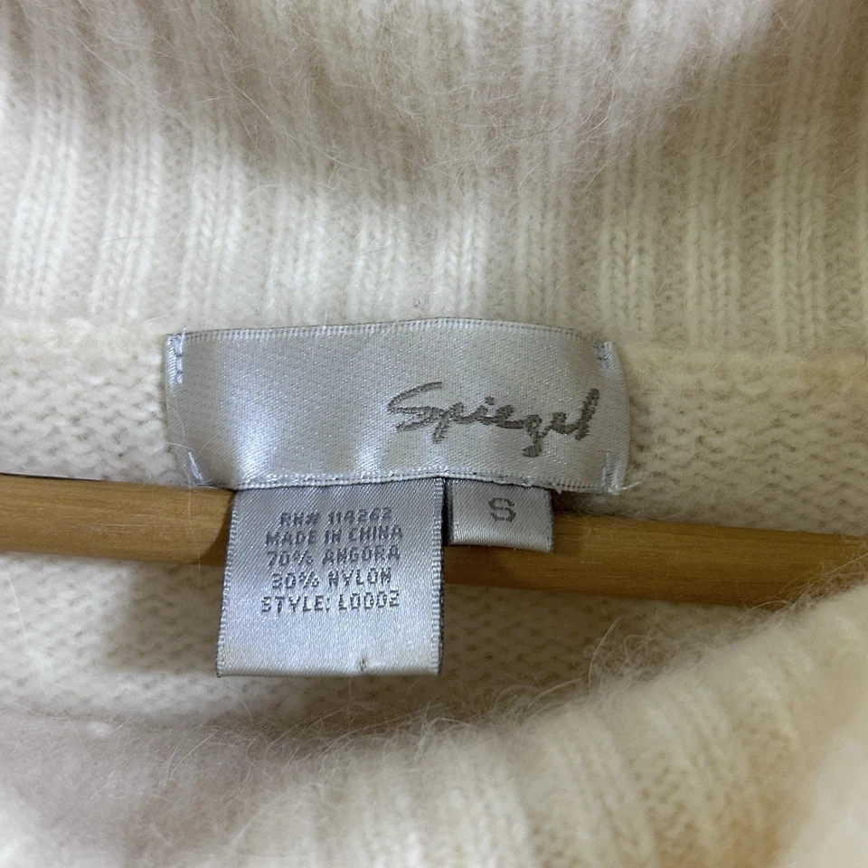 Spiegel женщин S слоновой кости капот шеи свитер пуловер длинный Bell рукав 70% Angora - Изображение 2 из 4