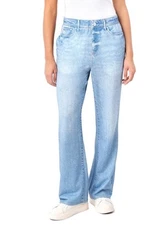 Seven7 Women's Denim-Look Sweatpants Size Medium, Light Wash Jasper Illusion NEW