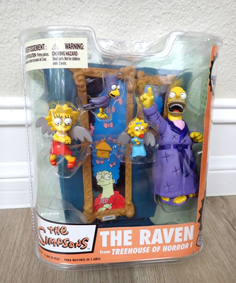 VINTAGE THE SIMPSONS THE RAVEN TREEHOUSE OF HORROR TOY SET MCFARLANE POE FIGURE