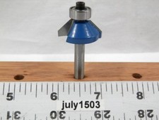 (1) NEW  3/8" 45° Chamfer Bevel Trim Carbide Tip Router Bit 1/2 Bearing k2
