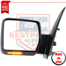 Left Side Power Mirror, Heated, Manual, Textured Black for 2009-2010 Ford F-150