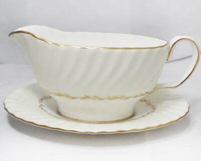 LADY DEVONISH by Minton Gravy Boat & Stand NEW NEVER USED made in England