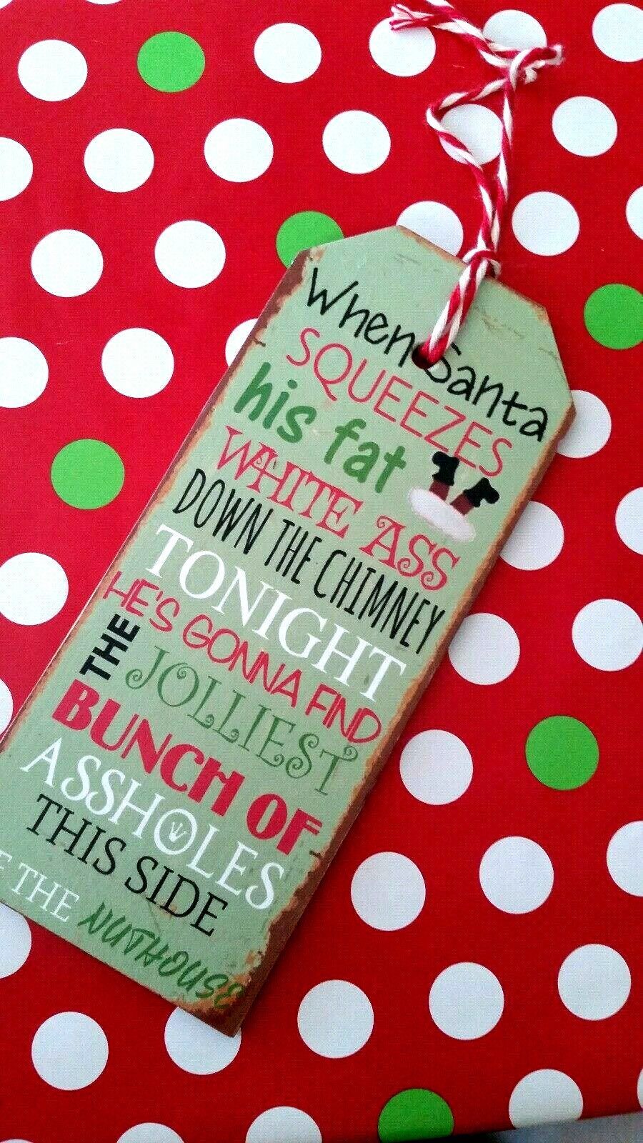 Wooden Christmas Vacation Ornament Gift Tag Clark Griswold Movie Quote