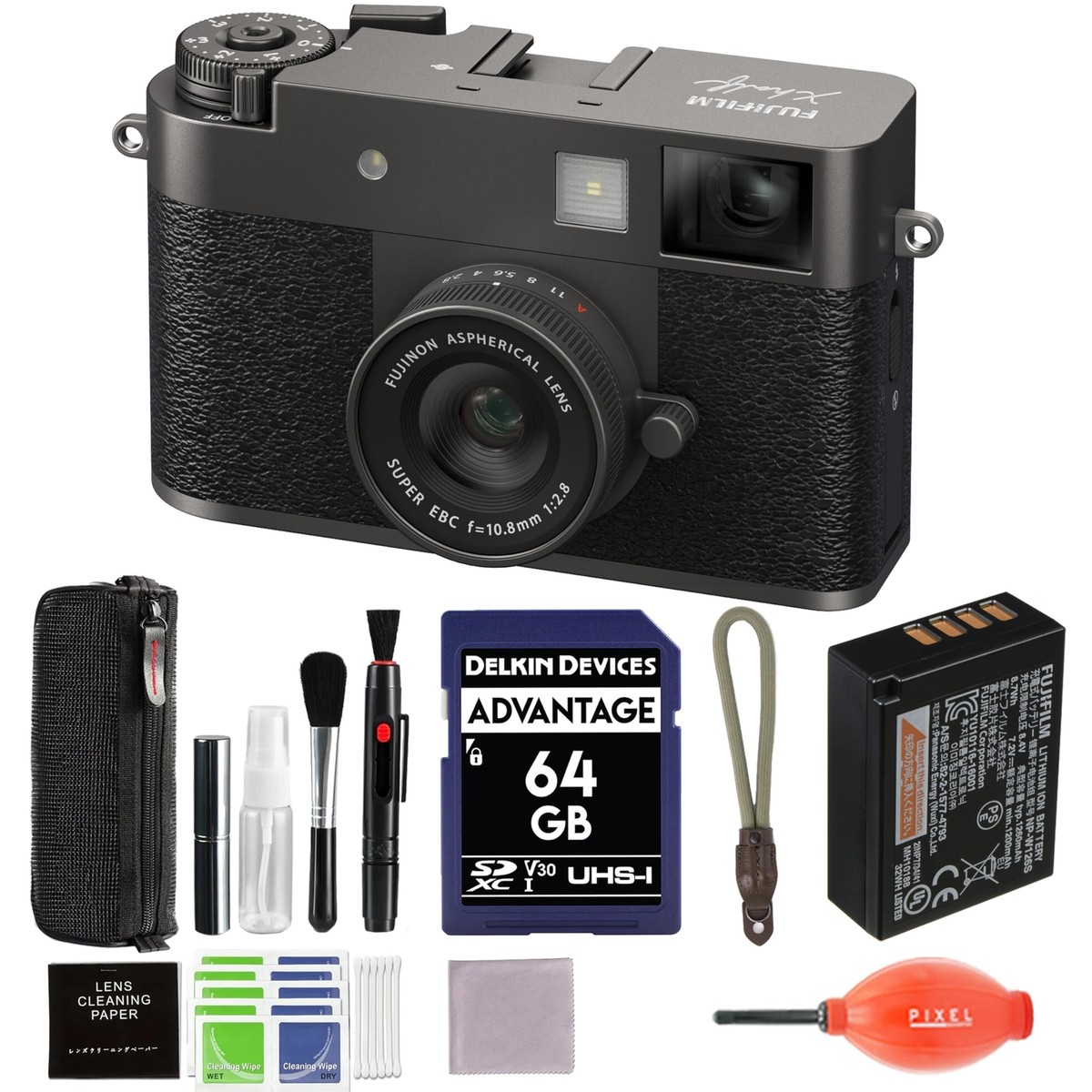 Fujifilm X Half Digital Camera (Charcoal Silver) Bundle with