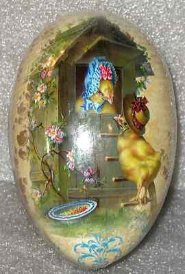Vintage EASTER EGG 7x5'' BONNET CHICKS! Factory Sealed/ Sanitary Mint Condition!