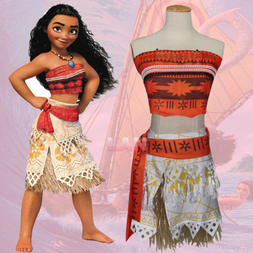 New princess Moana Girls & Women Kids & Lady's Dress 5 piece Set Cosplay  ZG8