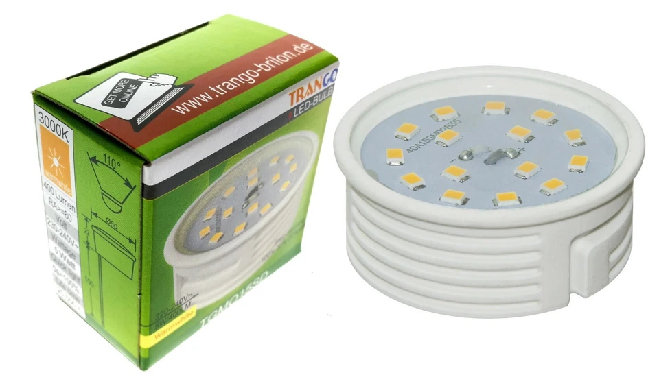 5er Pack LED Modul 5 Watt 3000K warm weiß flach 30mm Einbautiefe Trango 5TGMO15 - Bild 2 von 4