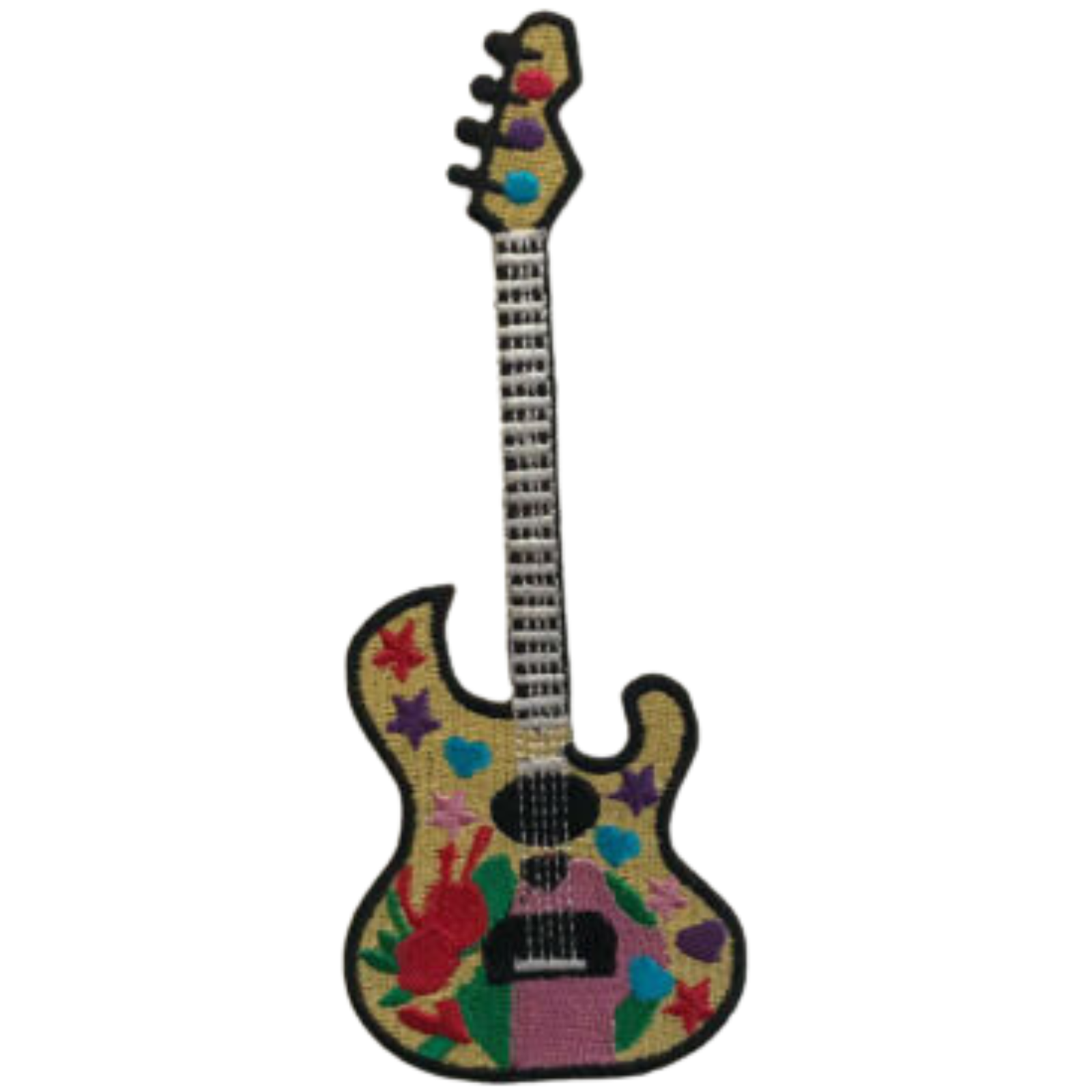 Colorful Guitar Solo Embroidered Iron-On Sew-On Patch for Clothes  