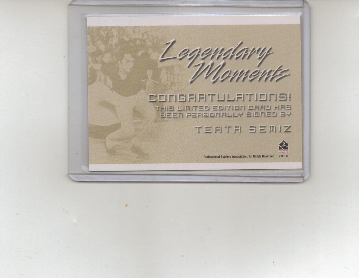 Teata Semiz PBA Bowlers Autographed 2008 Rittenhouse Legendary