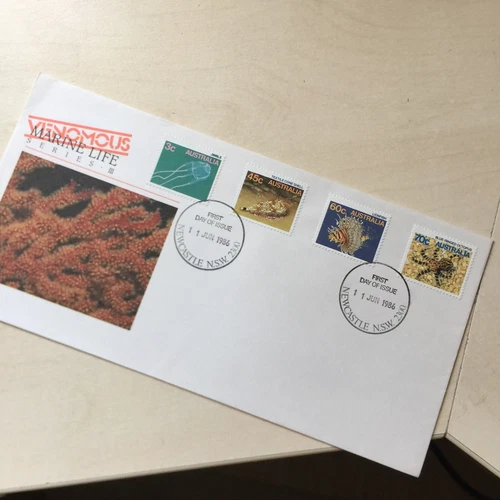 Australia First Day Cover FDC 1986 Venomous Marine Life 3c to 70c Newcastle Pmk
