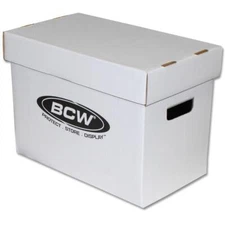 BCW Short Comic Book Storage Box Holds 150-175 Stackable Cardboard w/Handles
