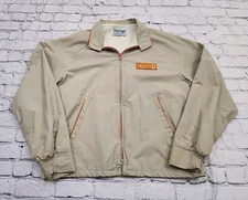Vintage Swingster Garst Seed Corn Bomber Jacket Mens Gray Orange Size Large L