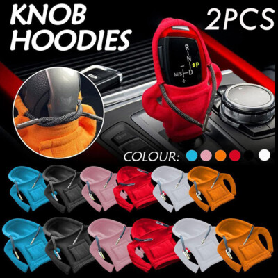 Gear Shift Hoodie Cover Car Interior Funny Shifter Knob Cover Handle Decor 2pcs