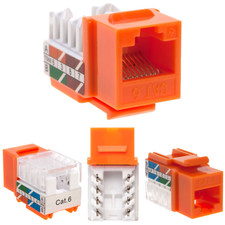 40 pcs Cat6 Punchdown Keystone Jack Orange 45 Degree Angle Ethernet Network PACK