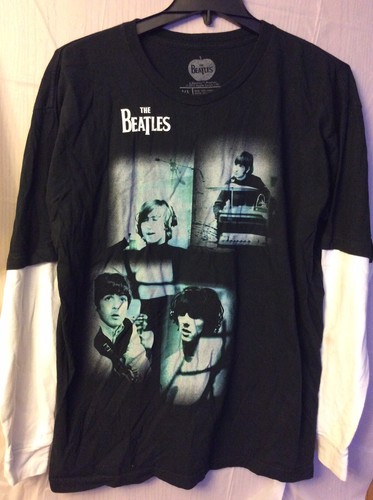 The Beatles. Shirt Black With White 