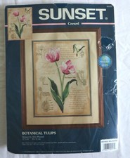SUNSET Crewel Embroidery Stitch Kit 11117 Botanical Tulips NEW