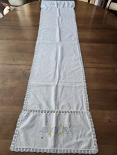   Vintage Crochet Edged Embroidered TBL Runner Great For  CUTTER CRAFTING 