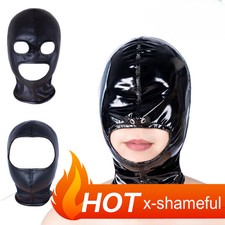 Open Mouth Hood Mask Blindfold Harness Headgear Binding Slavers Cosplay