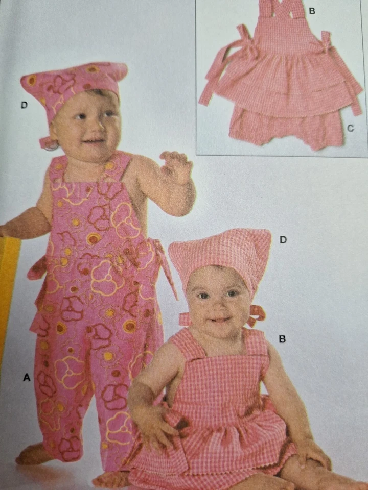 Dress Bloomers Bibs Overalls Girls 3M 6M 9M 12M 18M Burda 9737 Sewing Pattern - Image 2 of 4