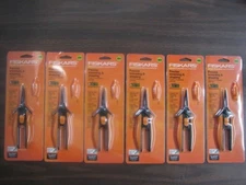 6 - FISKARS #9924 MICRO-TIP PRUNING SNIP, NON-STICK BLADES FLOWER & PLANTS