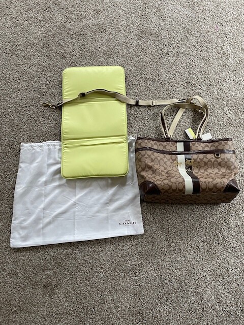 COACH handbags large pre-owned multipurpose tote/baby bag brown-image