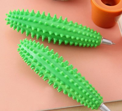 Novelty Green Cactus Pen Ballpoint Flowerpot Potted Plant Pen 13cm High 2pcs