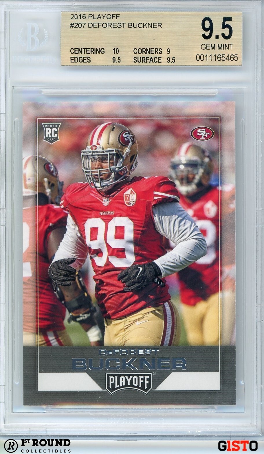 POP 1: DeForest Buckner RC BGS 9.5: 2016 Playoff Rookie Card Gisto #207