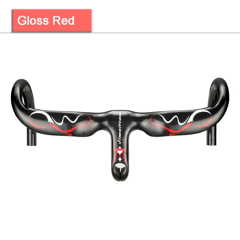 Carbon Fiber Road Bicycle Handlebar Aero Integrated Drop Bar and Stem 400-440mm - Image 2 of 4