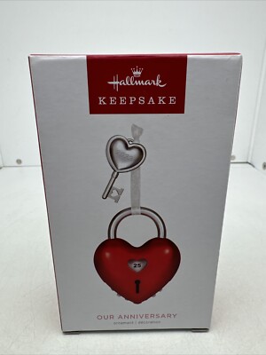 Hallmark Keepsake 2022 Our Anniversary Heart Lock With Key Metal Ornament New