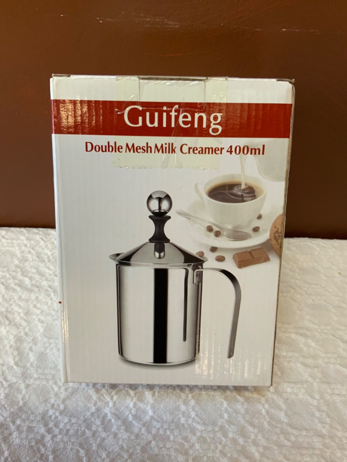 Milk Frother, Guifeng 400ML Stainless Steel Double Mesh Coffee Milk Foamer Cup-image
