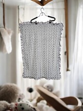 Parents Choice Rosette Plush Blanket Oeko-Tex Silver Satin edge 30x40 See Pics