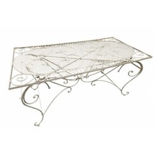 Gartentisch Kaffeetisch Esstisch Tisch Antik-Stil Eisen weiß 160x80x74,5 cm