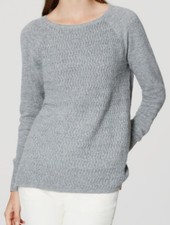 Ann Taylor LOFT Women's Chevron Pullover Sweater Gray Silver size M 49.50 NEW
