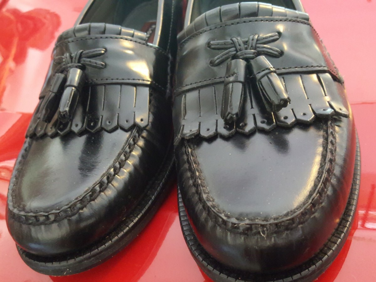 VINTAGE FLORSHEIM THE ROYAL IMPERIAL BLACK TASSEL LOAFERS 7 1/2