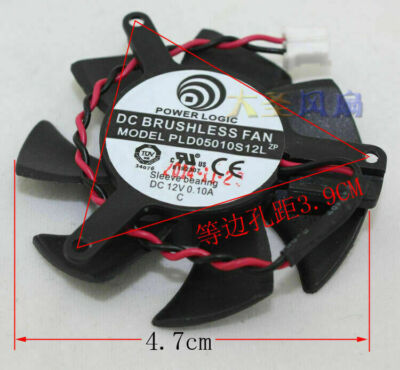 45mm Fan ATI nVIDIA Video Card PLD05010S12L (DF0501012SEE2C T125010SL) 2 Pin
