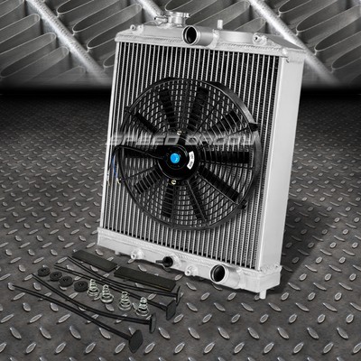 3-ROW ALUMINUM RADIATOR+1X 10''FAN BLACK FOR 92-00 EJ/EK/DEL SOL EG/INTEGRA DB DC