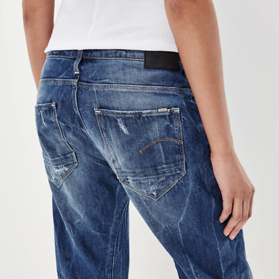 G-Star ARC 3D LOW BOYFRIEND WMN Medium Aged Destroy Watton Size W30 L34 AU12